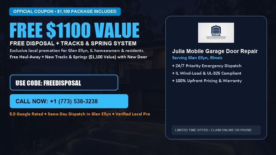 FREE Old Door Haul-Away & Heavy-Duty Tracks in Glen Ellyn, IL - Julia Mobile Garage Door Repair